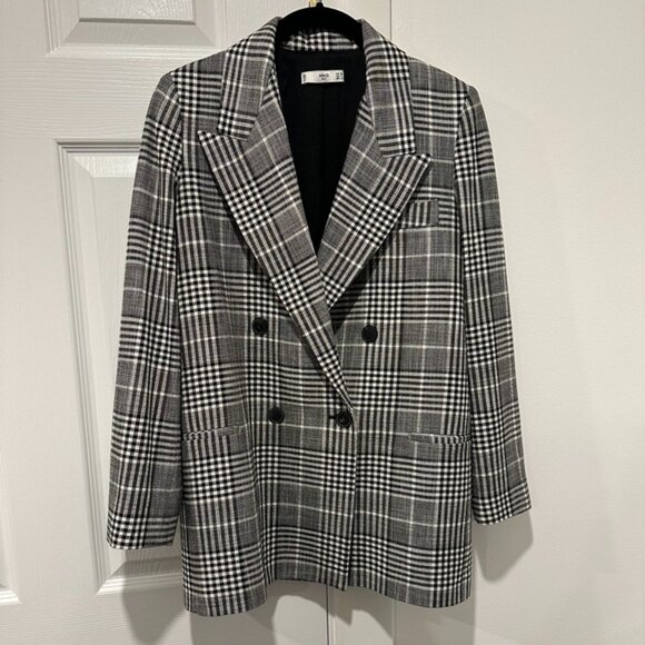 Mango Oversized Structured Check Blazer - Picture 3 of 4